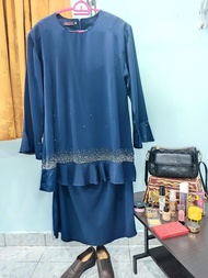Baju Kurung / Baju Raya 2024 Moden Navy Blue  (Preloved)
