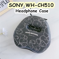 【High quality】For SONY WH-CH510 Headphone Case Cartoon CuteHeadset Earpads Storage Bag Casing Box