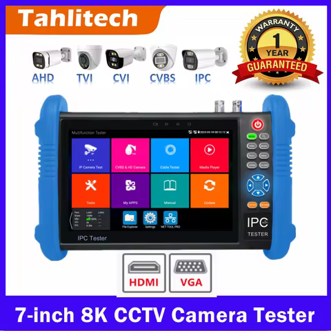 CCTV Tester IPC-9800ADH 8K IPC 8MP AHD CVI TVI Camera Tester UTP Cable Tester PoE IP HDMI VGA input 