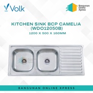 VOLK BAK CUCI PIRING/KITCHEN SINK 2 LUBANG CAMELIA WDO12050B