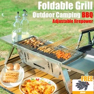 Foldable Grill Portable Outdoor Barbeque BBQ Grill Non-Stick 304 Stainless Barbeque with Tray