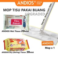 Mop Tisu Pakai Buang Wet Dry Wipe Tissue Wipes Kertas Pengelap Lantai Floor Clean Magik Lap Rambut H