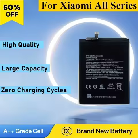 New BN53 BN55 BM5V BM4J BN46 Battery for Xiaomi Redmi Note 13 Pro Plus 5 6 7 8 9 10 11E 9S 10S 8T 9T