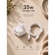35W White USB-C+USB-C Power Adapter & USB-C to Lightning Cable