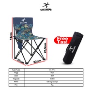 CHAMPS Meja Lipat Portable Kursi Lipat Outdoor 1 Set Meja Kursi Camping Meja Lipat Camping