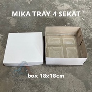 (50 pcs) Mika tray 4 compartments 18x18 cm Side dish base/ 18cm mica tray/ 18S4 mica tray/ 18x18cm 4