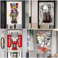 Cartoon Kaws Door Curtain for Kitchen Long Room Doorway Curtain for Partition Short Entrance Privacy Curtain Japanese Style Door Curtain