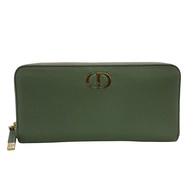 【二手】 Christian Dior 克里斯汀·迪奧 Montaigne 圓形拉鍊錢包，長款錢包，卡包，零錢包，灰色