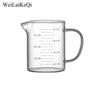 WeiLaiKeQi Measuring Beaker Glass Measuring Jug with Bold Scale Handle Durable Graduated Pitcher for
