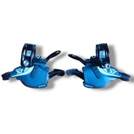 [USED] SRAM X7 Impulse Technology 2x10 Speed Bicycle Trigger Shifter Set Black