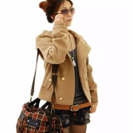 Korean Short Style Apricot Color Jacket