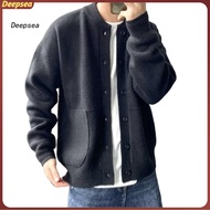 DPA Men Knit Cardigan Men Cardigan Coat Stylish Men's Round Neck Cardigan Knit Coat Perfect for Dail