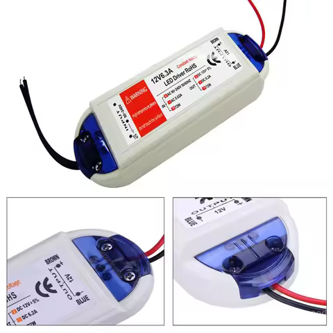 12V 6.3A 72W Constant Voltage Led Driver Power Supply AC90-240VAC 12VDC For Leds