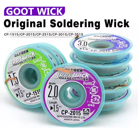 GOOT Original High Quality Desoldering Wick With Braided Copper Wire CP2015 1515 3015 3515 2515 BGA 