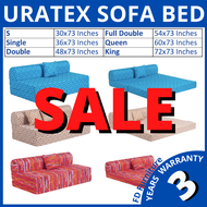 ORIGINAL URATEX NEO SOFA BED ALL SIZES 6 INCHES THICKNESS (S-30x73/Single-36x73/Double-48x73/Full Double-54x73/Queen-60x73/King-72x73-ALL COLOURS) With PLASTIC COVER and FREE PILLOW for SALE PRICE