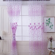 Star New Beauty Floral Embroidery Small Window Drape Roman Curtain Sheer Rod Pocket