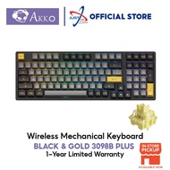 Akko 3098B Plus Wireless Mechanical Keyboard - Cream Yellow/Black & Gold