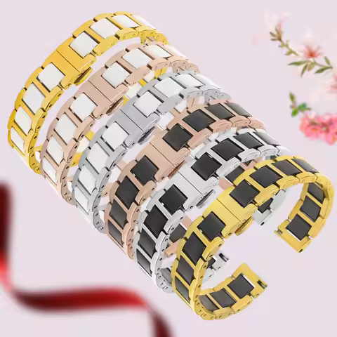 Stainless steel + ceramic bracelet cool diving watch strap for DW Fossil FIYTA Casio GEYA Watch acce