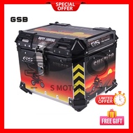 GSB TOP BOX MOTORCYCLE ALUMINIUM 45L WATERPROOF LUGGAGE STORAGE