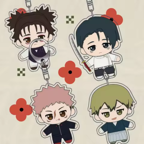 5Cm Acrylic Key Ring for Jjk Yuji Itadori Naoya Zenin Yuta Okkotsu Choso QVersion Creative Anime Ani