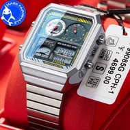 Mark Fairwhale Rectangle Digital Men Watches Steel 4460