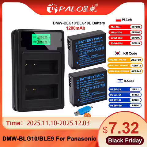 PALO DMW-BLG10E DMW BLE9 BLG10 Battery for Panasonic Lumix TZ100 LX100 GX7 GX80 TZ90 GX9 TZ80 TZ91 T