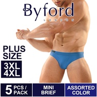 boxer lelaki boxer men [Plus Size] Byford Underwear Mini Brief (5 Pieces) Assorted Colour - BUD5133M