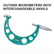 ไมโครมิเตอร์วัดนอก เปลี่ยนปลายวัดได้ Outside Micrometer with Interchangeable Anvils INSIZE 3206