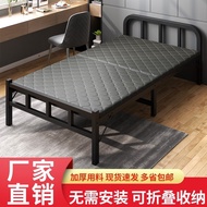 Foldable Bed Single Metal Bed Frame Single Folding Bed S Delivery To SG ingle Household Simple Bed Reinforced Lunch Break Hard Board Stable Space Saving 单人床