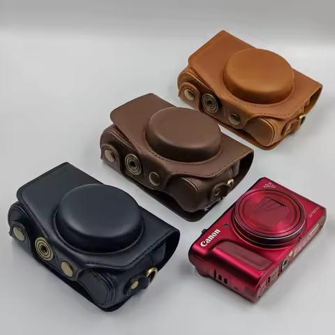 For SX740HS SX730 SX720 PU Leather Camera Case For Canon PowerShot SX720 HS Bag Cover With Shoulder 