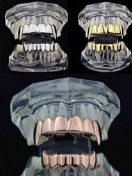 1入組/2入組歐美嘻哈風格6顆牙齒鍍金銅質無性別身體飾品-牙套