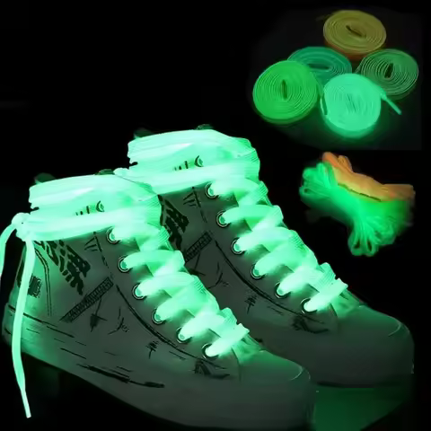 1/2pair 5 Colors Luminous Shoelaces Flat Suitable For All Shoes Fluorescent laces Party Get together