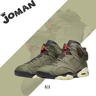 Travis Scott x Air Jordan 6 "Medium Olive" AJ6 High Cut basketball sports running sneakers for men I