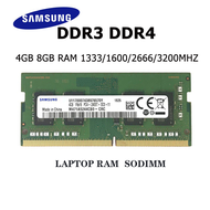 Samsung DDR3หน่วยความจำ DDR4 4GB 8GB RAM 1333/1600/2666/3200MHZ สำหรับแล็ปท็อป