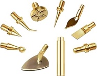 9 Pack Heat Insert Nut Iron Tips Kit with Adapter, Hot Melt Heat Set Insert Tool Brass Soldering Iro