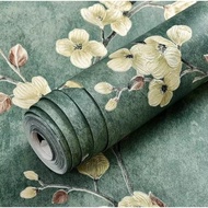 HIJAU Wallpaper Wall Sticker Wallpaper Motif BATIK SILVER 3 SD 4 m x 45 cm - SAKURA GREEN