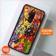 Xiaomi Redmi 8 Case [FS13] - Flexible Silicone & Glass Hybrid Cover, Cute/Cool Design, Shockproof
