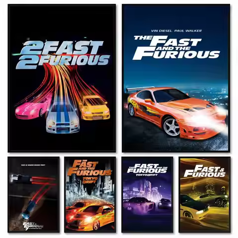 F-Fasts and F-Furious 2 Classic Vintage Poster Room Decor Home Wall Art Printing Waterproof Garage B