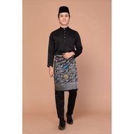 BAJU MELAYU CEKAK MUSANG SLIM FIT CUTTING KECIL BLACK HITAM