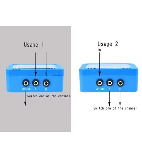 No Noise 1/8" 1 in 2 Out or 2 input 1 Output Audio selector 3.5 mm aux Stereo Channel 2 Splitter swi