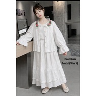 YK-78 BC Set 3in1 White Skirt for Girls Size 1-4 Years