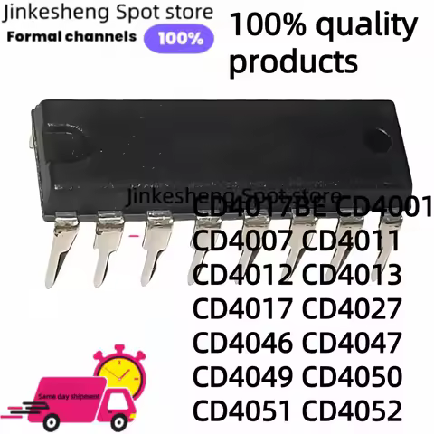 10 Pcs CD4017 CD4027 CD4046 CD4047 CD4049 CD4050 CD4051 CD4052 DIP16 DIP14 IC Chip CD4017BE CD4001 C