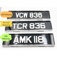 Curve Crystal Car Number Plate RC-LK2 LK2 L88 L62 thin LK2(2mm)/ Acrylic Font (MAHJONG WHITE) krysta