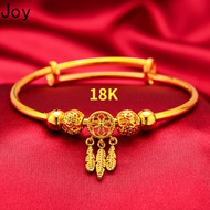 Original Pure 18K Saudi Gold Pawnable for Women Happiness Bracelet Dream Catcher Lucky Pure Gold Bracelet Woman And Girl Bracelet Bring Good Luck Fashion Jewelry Girls Birthday Gifts Couple Gifts Lucky Bracelet