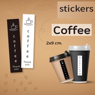 HUB2537-100 Pieces Coffee Shop Stickers Drinks Thank You Tight Glue
