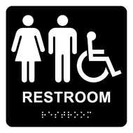 RESTROOM CR COMFORT ROOM SIGNAGE STICKERS 5inches x 5 inches