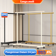 LG Rak Gantungan Baju Serbaguna Gawang Baju Besi Portable Stand Hanger Gantungan Baju Besi Dan 4 Rod