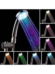 1件shein浴室發光淋浴噴頭,手持式小淋浴噴頭,彩色自變換淋浴噴頭,浴室配件（水力發電）