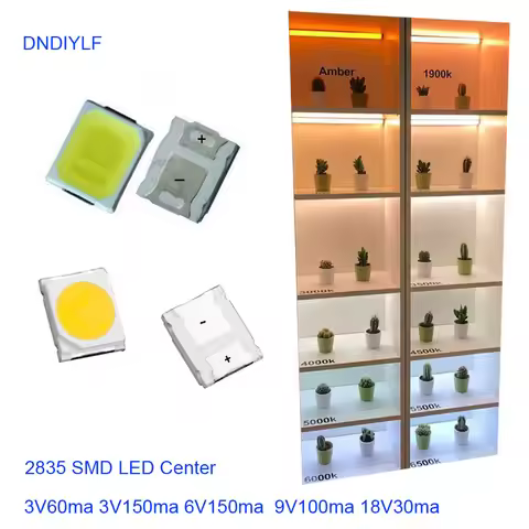 100PCS 2835 SMD LED 3V 150mA 45-50LM Ultra Bright Surface Mount Light Emitting Diode Lamp