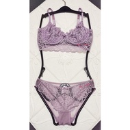 34D/75D ANG GEE SET TRANSPARENT PLUS SIZE BRA AND PANTIES
